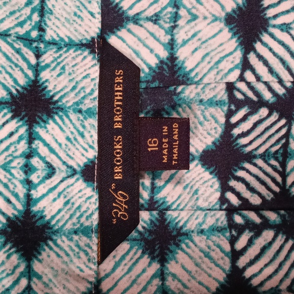 ๐ ๐Brooks Brothers 346๐ - Aqua/Teal Pleated Poplin Button Down Shirtdress - Picture 4 of 15